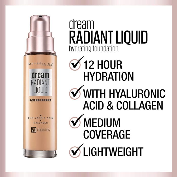 maybelline dream radiant liquid hydrating foundation w collagen caramel 120 maybelline dream radiant liquid hydrating foundation w collagen caramel 120