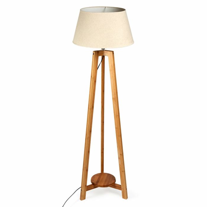 155cm large bamboo wooden tripod floor lamp w beige linen light shade 155cm large bamboo wooden tripod floor lamp w beige linen light shade
