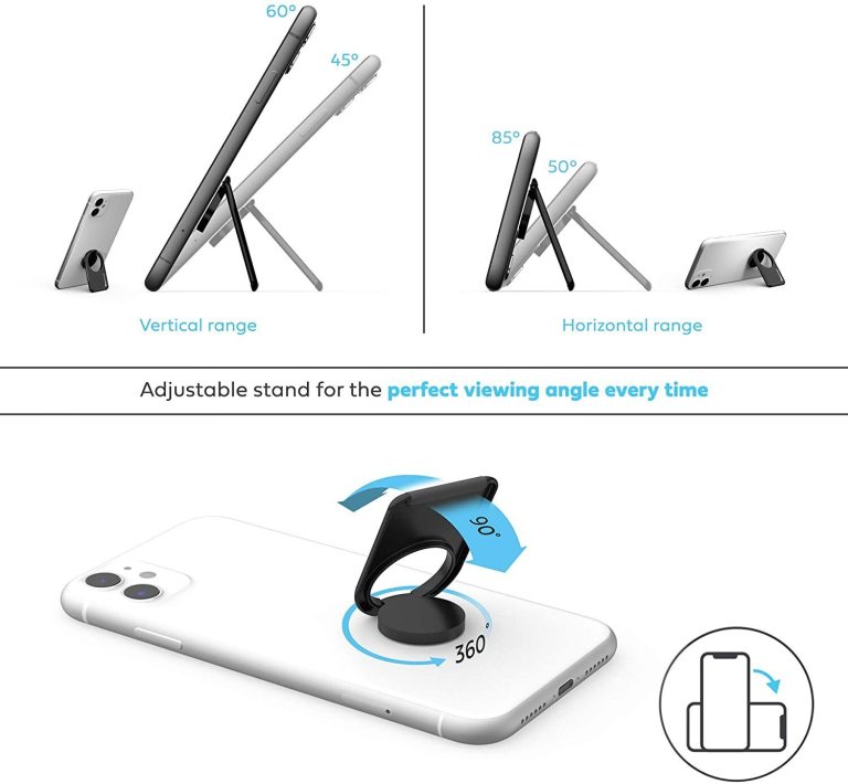 phonetag multi view phone stand with magnetic ring holder universal (rose gold)