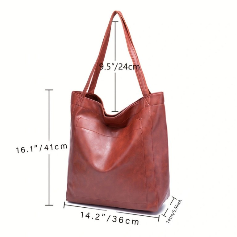 vintage genuine leather tote bag stylish and spacious everyday shoulder bag (brown) vintage genuine leather tote bag stylish and spacious everyday shoulder bag (brown)