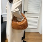 luxury woven leather hobo bag elegant shoulder tote 34*21cm (brown) luxury woven leather hobo bag elegant shoulder tote 34*21cm (brown)
