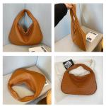 elegant woven leather hobo bag soft shoulder tote 47*32cm (coffee)