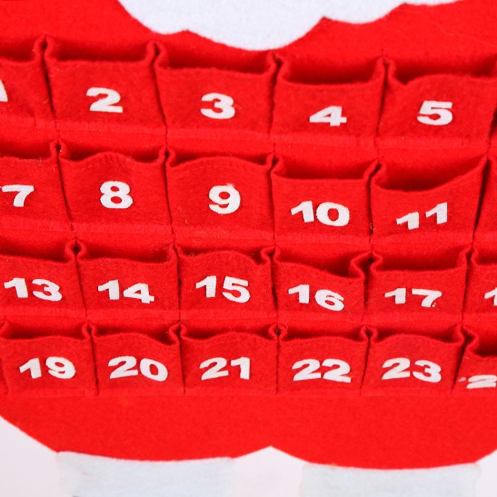 santa claus advent calendar felt christmas countdown with 24 pockets for kids