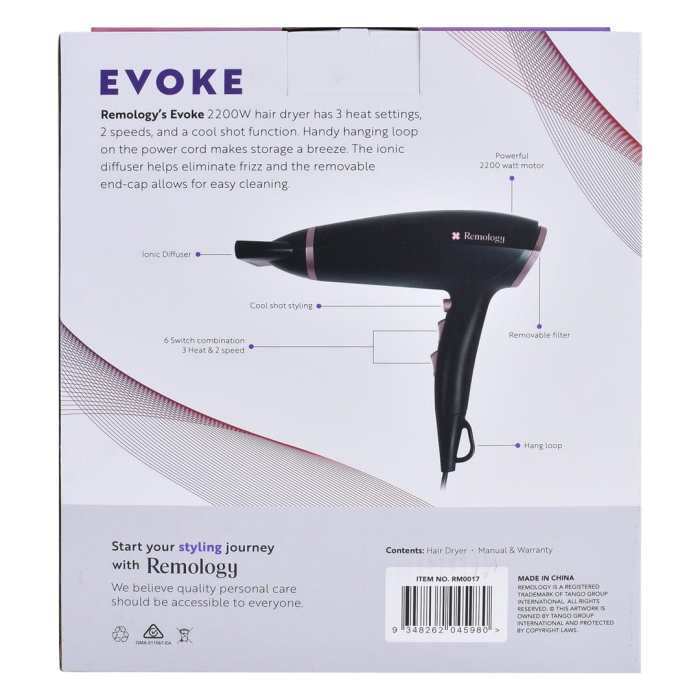 remology evoke 2200w professional hair dryer remology evoke 2200w professional hair dryer