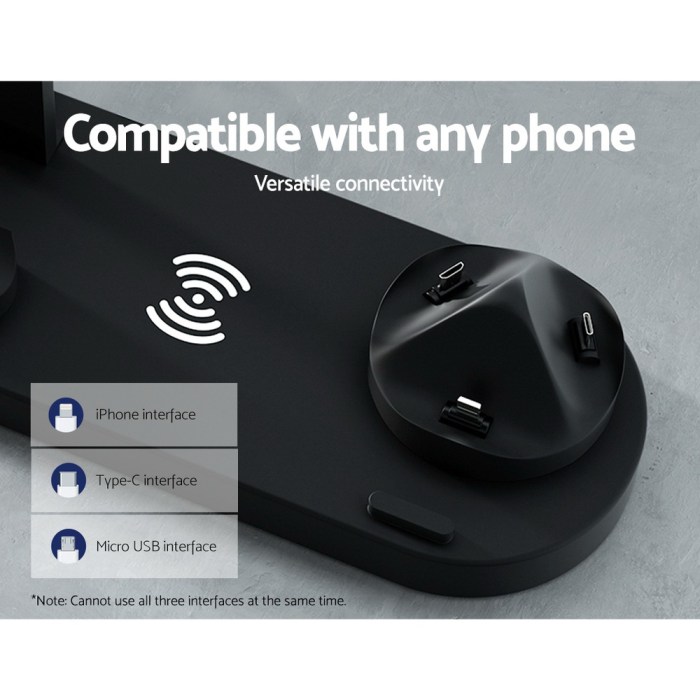 devanti 4 in 1 wireless charger dock multi function charging station for phone
