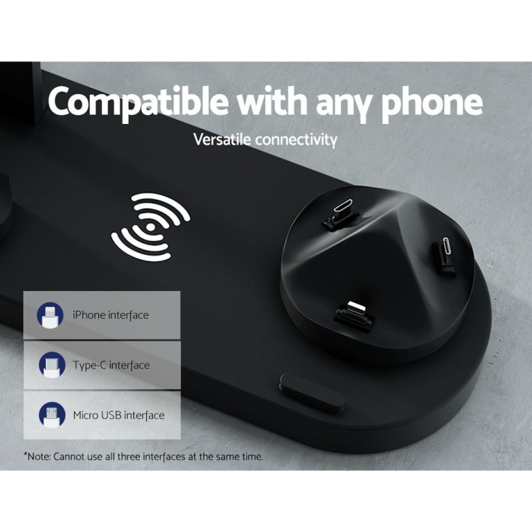 devanti 4 in 1 wireless charger dock multi function charging station for phone devanti 4 in 1 wireless charger dock multi function charging station for phone