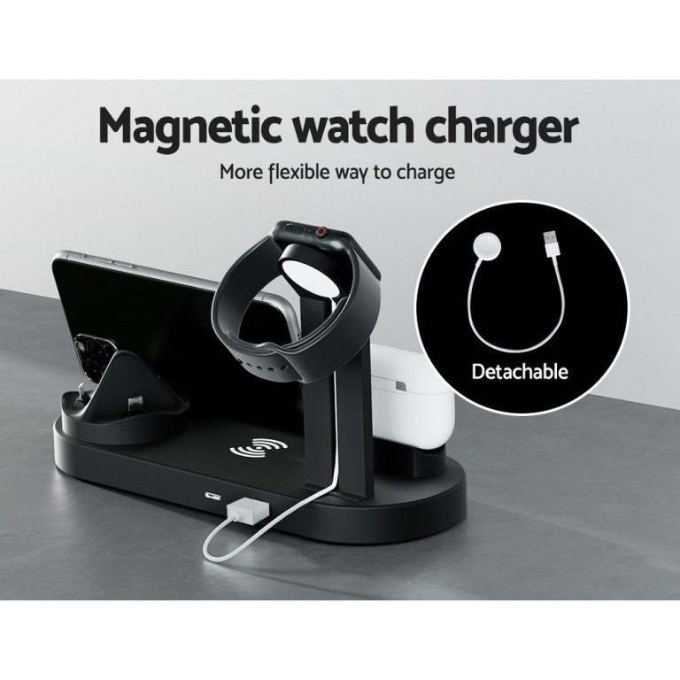 devanti 4 in 1 wireless charger dock multi function charging station for phone devanti 4 in 1 wireless charger dock multi function charging station for phone