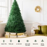 jingle jollys christmas tree 2.1m xmas tree decoration 8 light mode multi colour