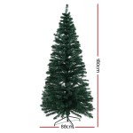jingle jollys 1.8m christmas tree optic fibre led xmas tree 300 tips