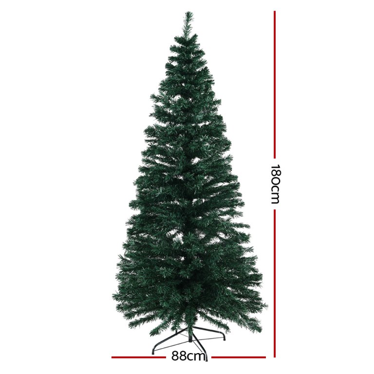 jingle jollys 1.8m christmas tree optic fibre led xmas tree 300 tips