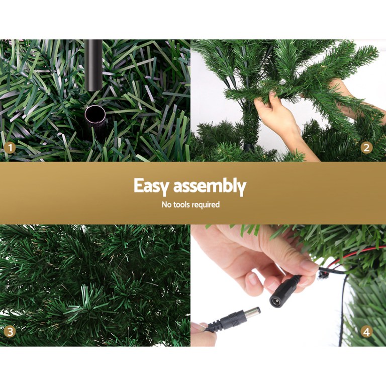 jingle jollys 1.8m christmas tree optic fibre led xmas tree 300 tips