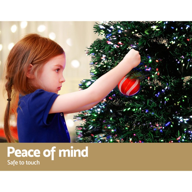jingle jollys 1.8m christmas tree optic fibre led xmas tree 300 tips