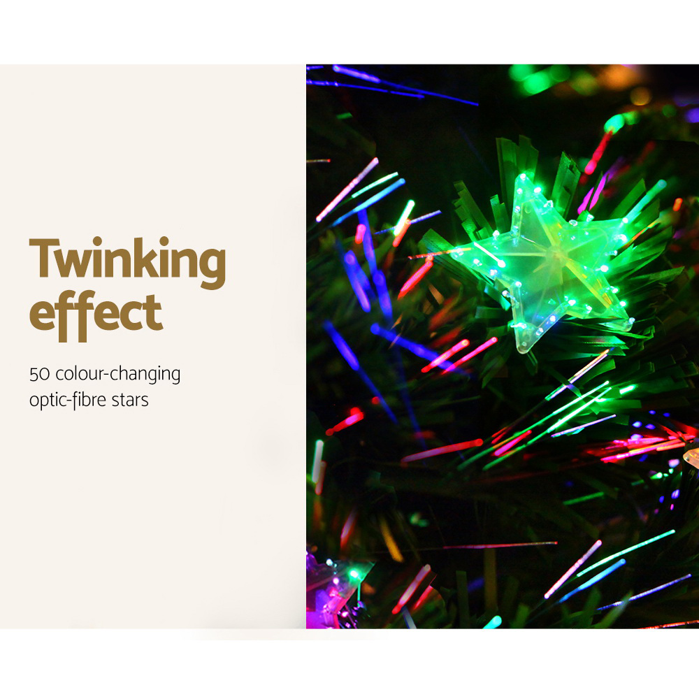 jingle jollys 2.1m christmas tree optic fibre led xmas tree multi colour