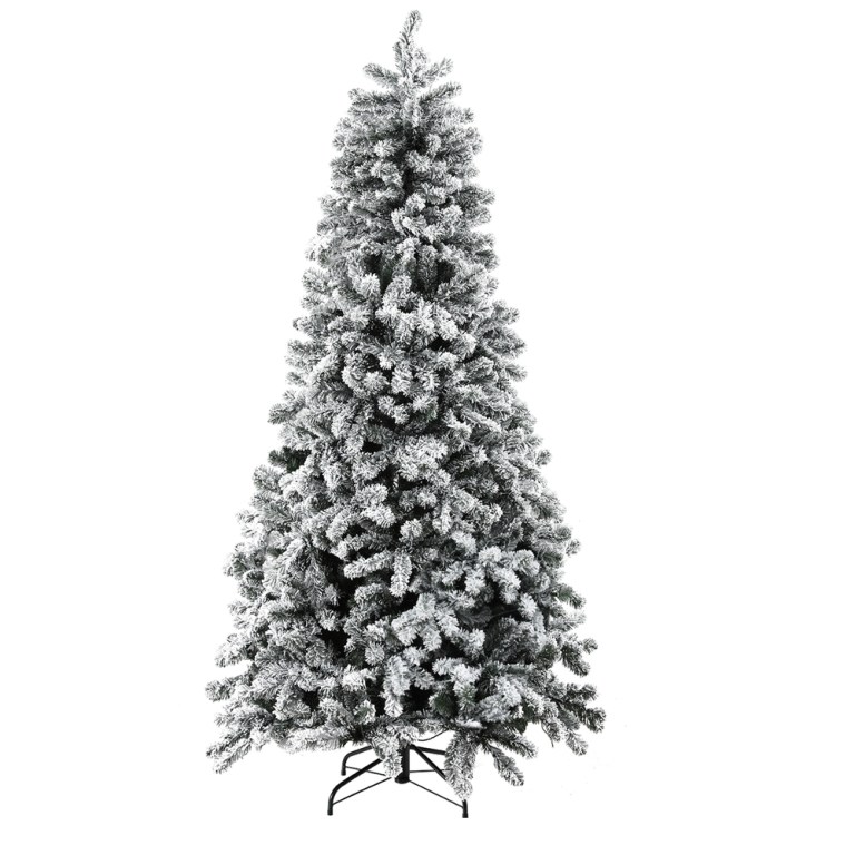 jingle jollys christmas tree 1.8m snow flocked led xmas decoration 8 light modes