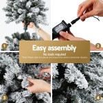jingle jollys christmas tree 1.8m snow flocked led xmas decoration 8 light modes