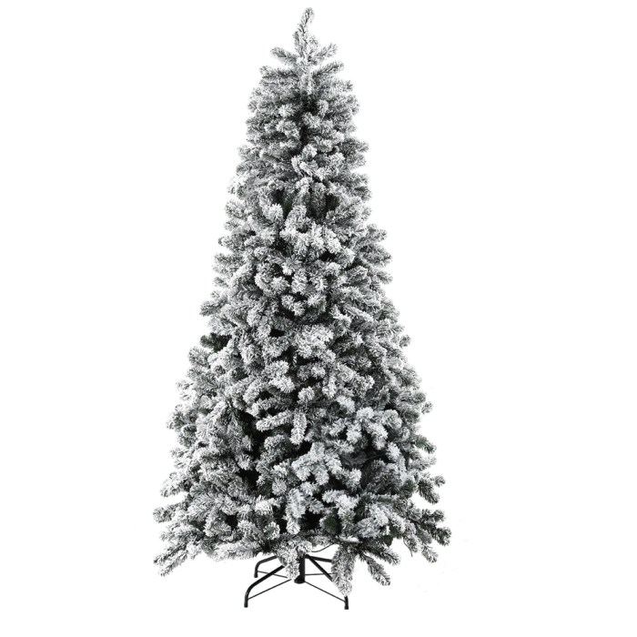 jingle jollys christmas tree 2.1m snow flocked led xmas decoration 8 light modes jingle jollys christmas tree 2.1m snow flocked led xmas decoration 8 light modes