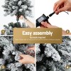 jingle jollys christmas tree 2.1m snow flocked led xmas decoration 8 light modes jingle jollys christmas tree 2.1m snow flocked led xmas decoration 8 light modes