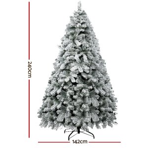 jingle jollys christmas tree 2.4m snow flocked xmas tree decorations 1165 tips