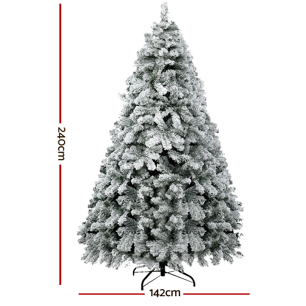 jingle jollys christmas tree 2.4m snow flocked xmas tree decorations 1165 tips