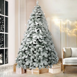 jingle jollys christmas tree 2.4m snow flocked xmas tree decorations 1165 tips