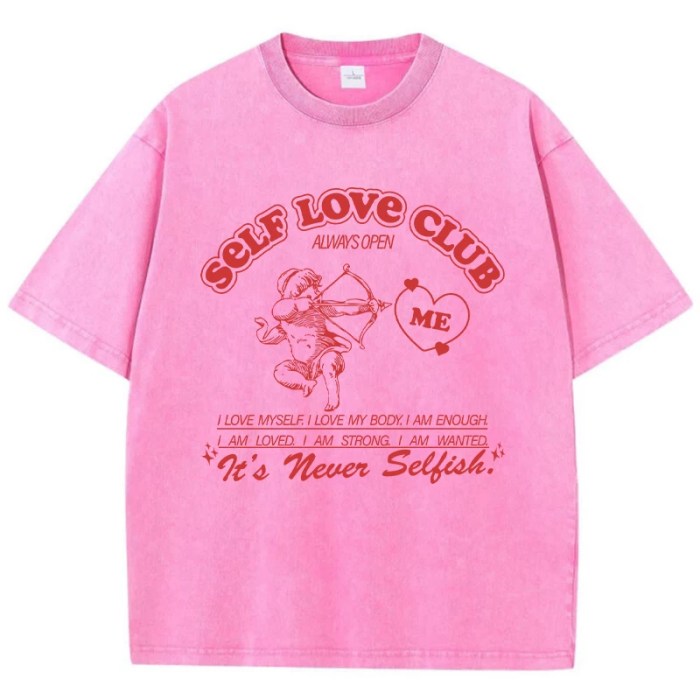 self love club women's cropped washed summer t shirt Self Love Club Women's Cropped Washed Summer T Shirt 2
