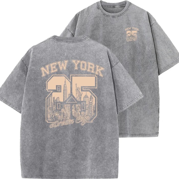 unisex new york oversized washed cotton t shirt Unisex New York Oversized Washed Cotton T Shirt 1
