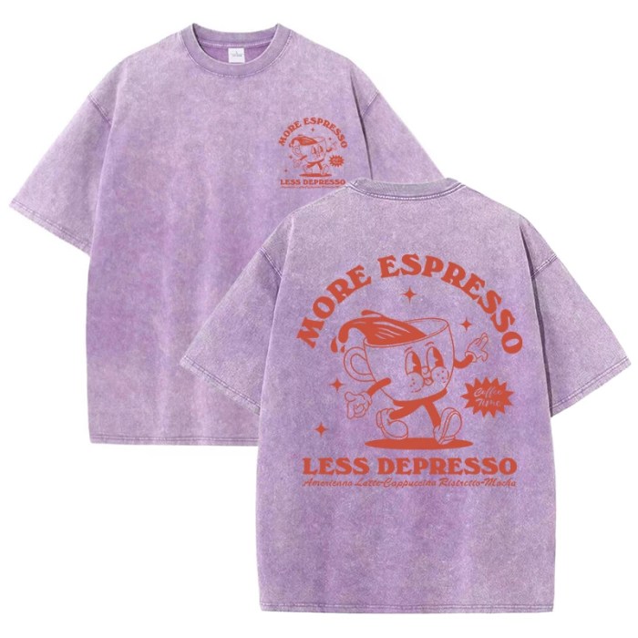 more espresso less depresso washed oversize women's t shirt More Espresso Less Depresso Washed Oversize Women's T Shirt