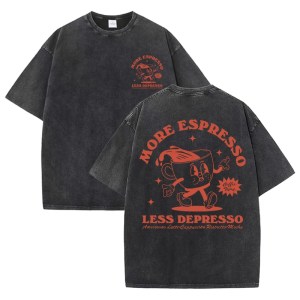 More Espresso Less Depresso Washed Oversize Women's T Shirt 2