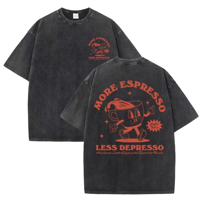 more espresso less depresso washed oversize women's t shirt More Espresso Less Depresso Washed Oversize Women's T Shirt 2