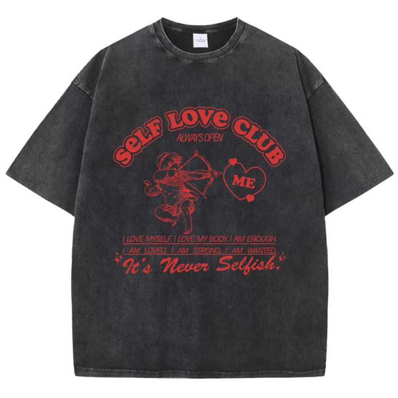 Self Love Club Women's Cropped Washed Summer T Shirt 3