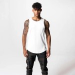 summer men's tank top curved hem vest singlet Summer Men's Tank Top Curved Hem Vest Singlet 2