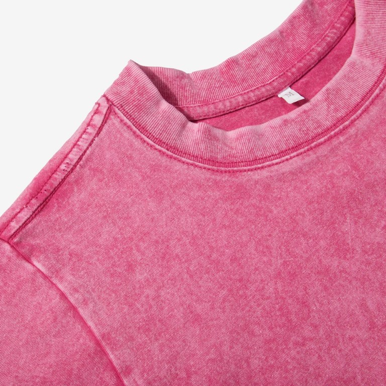 Women's 100% Cotton Washed Cropped Round Neck T Shirt 1
