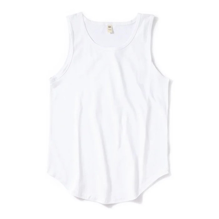 summer men's tank top curved hem vest singlet Summer Men's Tank Top Curved Hem Vest Singlet 3