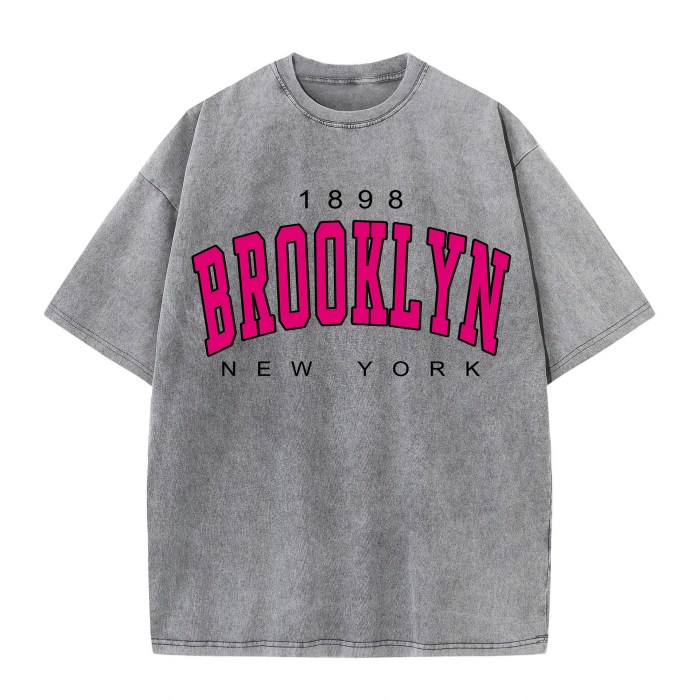 unisex cotton washed oversized brooklyn t shirt Unisex Cotton Washed Oversized Brooklyn T Shirt 1