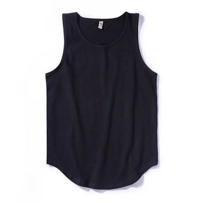 summer men's tank top curved hem vest singlet Summer Men's Tank Top Curved Hem Vest Singlet 4