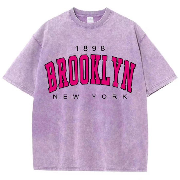 unisex cotton washed oversized brooklyn t shirt Unisex Cotton Washed Oversized Brooklyn T Shirt 3