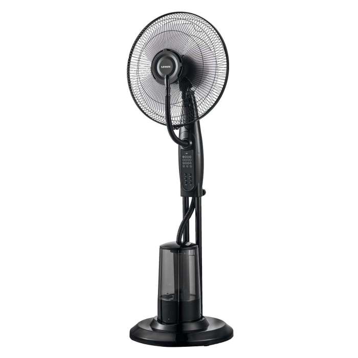 freestanding air cooling fan w/misting water spray, w40cm, h1.2m + rc freestanding air cooling fan w/misting water spray, w40cm, h1.2m + rc