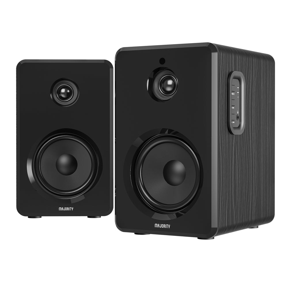 victrola revolution go turntable black + bundled majority d40 bluetooth speakers