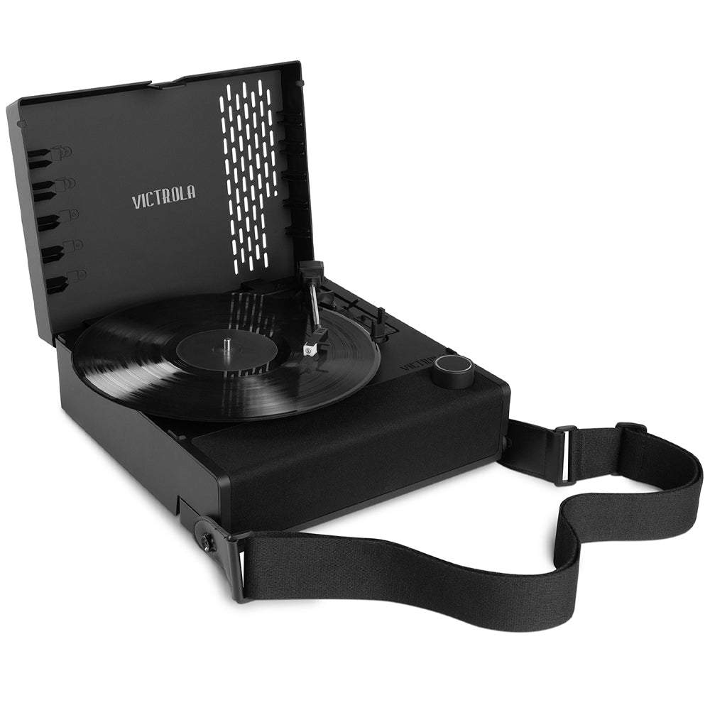 victrola revolution go turntable black + bundled majority d40 bluetooth speakers