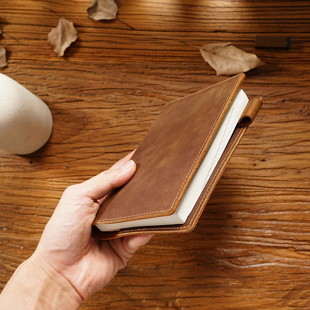 100% Genuine Leather Notebook Cover - A5/A6 Retro Cowhide Journal & Sketchbook 1