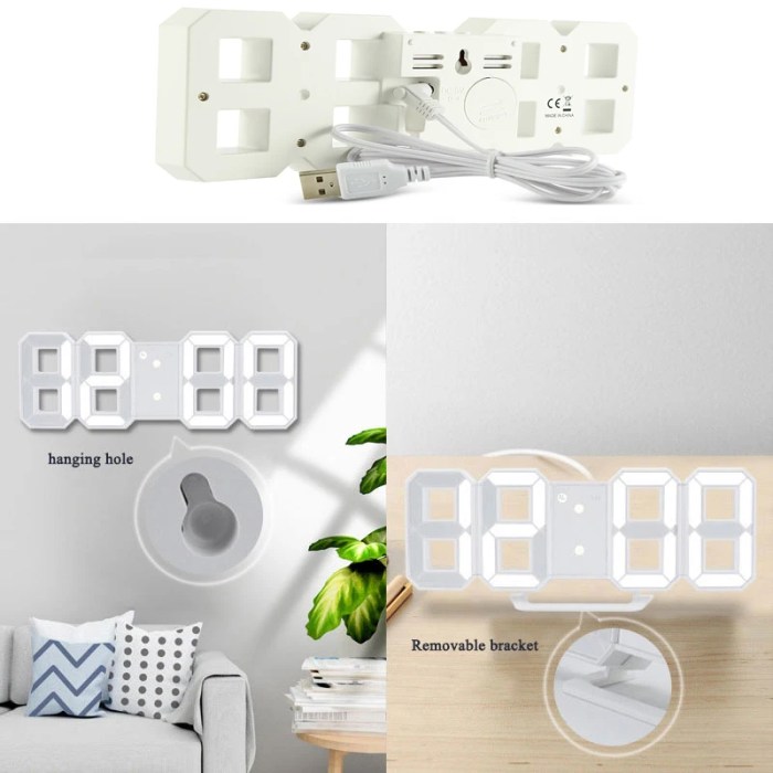 3D LED Digital Alarm Clock - Time, Date, & Temperature Display 3