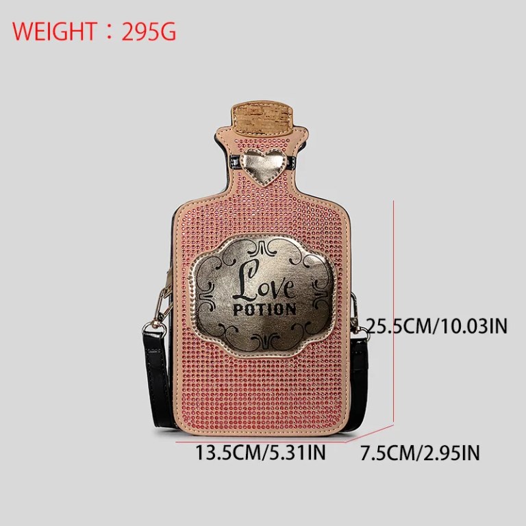love potion bottle crossbody bag – cute heart deco shoulder purse for women Love Potion Bottle Crossbody Bag – Cute Heart Deco Shoulder Purse for Women 6