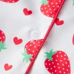 Playful Prints: Bow/Lip/Strawberry/Clover/Bear Lounge Set with Button-Up Top & Shorts 6
