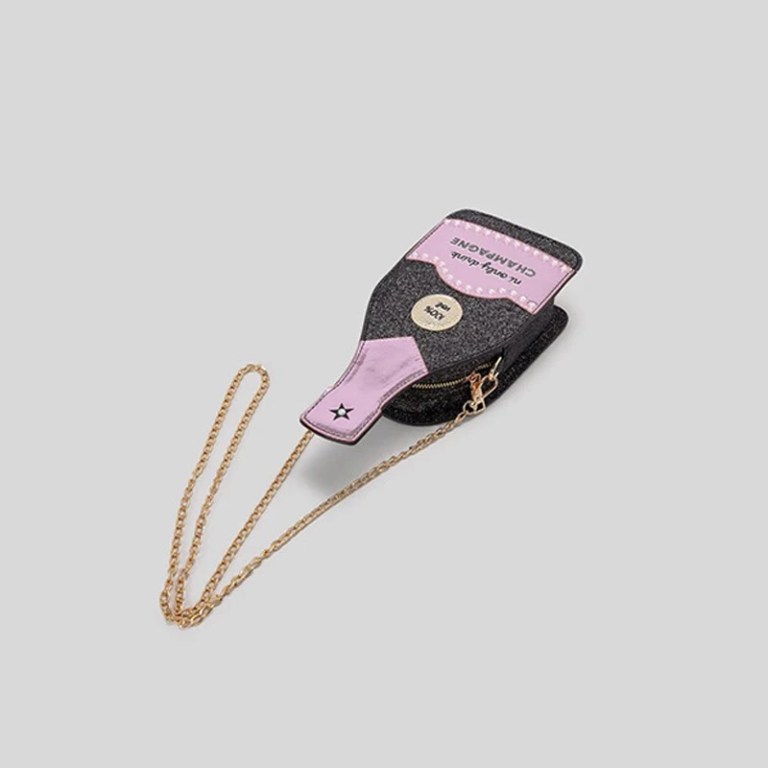 champagne bottle design shoulder bag – glitter crossbody purse for women, cute small phone bag Champagne Bottle Design Shoulder Bag – Glitter Crossbody Purse for Women, Cute Small Phone Bag 2