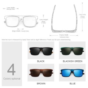 Oi Wood High Quality Square Sunglasses for Men – Polarized UV400 Fashion Eyewear for Driving & Sports 4