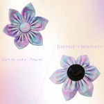 Paws in Bloom: Handmade Tie-Dye Flower Dog Collar 4