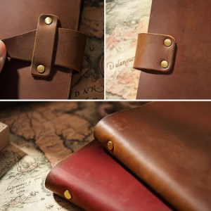 vintage natural leather rings notebook a5 diary, brass binder planner Vintage Natural Leather Rings Notebook - A5 Diary, Brass Binder Planner 2