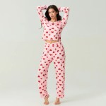 heartfelt comfort: valentine’s day long sleeve top & pants 2 piece spring set Heartfelt Comfort: Valentine’s Day Long Sleeve Top & Pants 2-Piece Spring Set 3