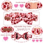 Paws & Love: Adjustable Valentine Heart Dog Collar with Bow Tie 2
