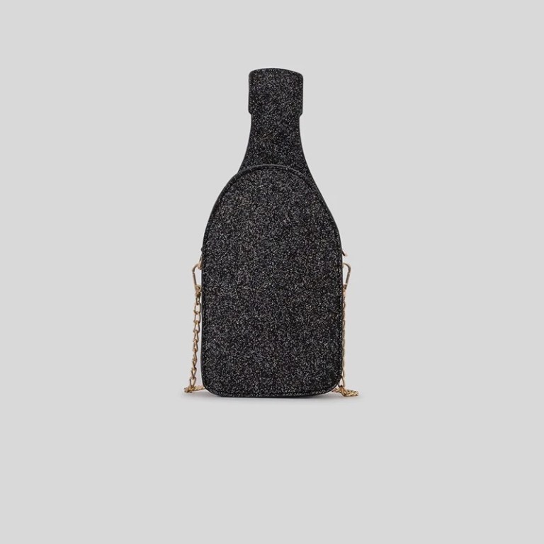 champagne bottle design shoulder bag – glitter crossbody purse for women, cute small phone bag Champagne Bottle Design Shoulder Bag – Glitter Crossbody Purse for Women, Cute Small Phone Bag 5